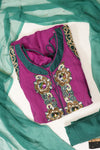 Magenta Georgette Semi Stitched Salwar Suit With Dupatta