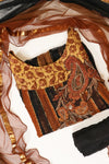 Garnet Cotton Semi Stitched Salwar Suit With Dupatta