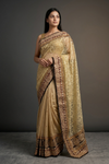 Tussar Brasso Tussar Embroidered Saree With Unstitched Blouse