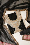 Black Georgette Semi Stitched Salwar Suit With Dupatta