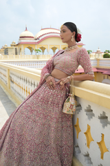 Gajari Net Lehenga Set With Readymade Blouse