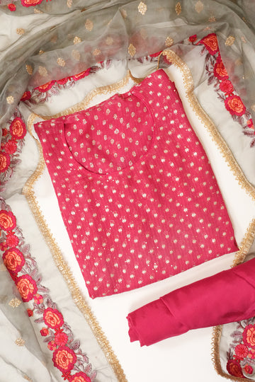Rani Georgette Semi Stitched Salwar Suit With Dupatta