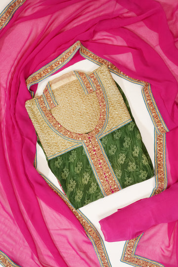 Assorted Crepe Semi Stitched Suit Salwar With Dupatta