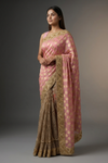 Gajari Chinon Net Embroidered Lehenga Saree With Unstitched Blouse