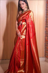 South Indian Silk Woven Zari Saree (Ft:-Tina Khurana)