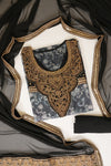 Black Lace Georgette Semi Stitched Salwar Suit With Dupatta