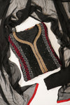 Black Georgette Semi Stitched Salwar Suit With Dupatta