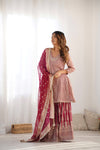 Maroon Net Readymade Sharara Set With Organza Dupatta (Ft:-Arti Chauhan)