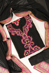 Black Georgette Semi Stitched Suit Salwar With Dupatta