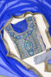 Grey Georgette Semi Stitched Suit Salwar With Dupatta