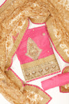 Gajari Crepe Unstitched Suit Salwar With Dupatta