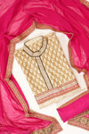 Tussar Rani Net Georgette Semi Stitched Salwar Suit With Dupatta