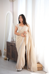 Tussar Organza Embroidered Saree With Readymade Blouse (Ft:-Arti Chauhan)