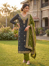 UN8807-RTC-540752 Black Mehandi Unstitched Suit styled look