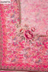Pink Crepe Unstitched Salwar Suit - Dupatta