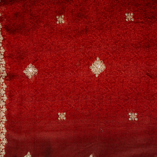 UN8807-RTC-540752 Black Maroon Dupatta fabric swatch