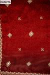 UN8807-RTC-540752 Black Maroon Dupatta fabric swatch