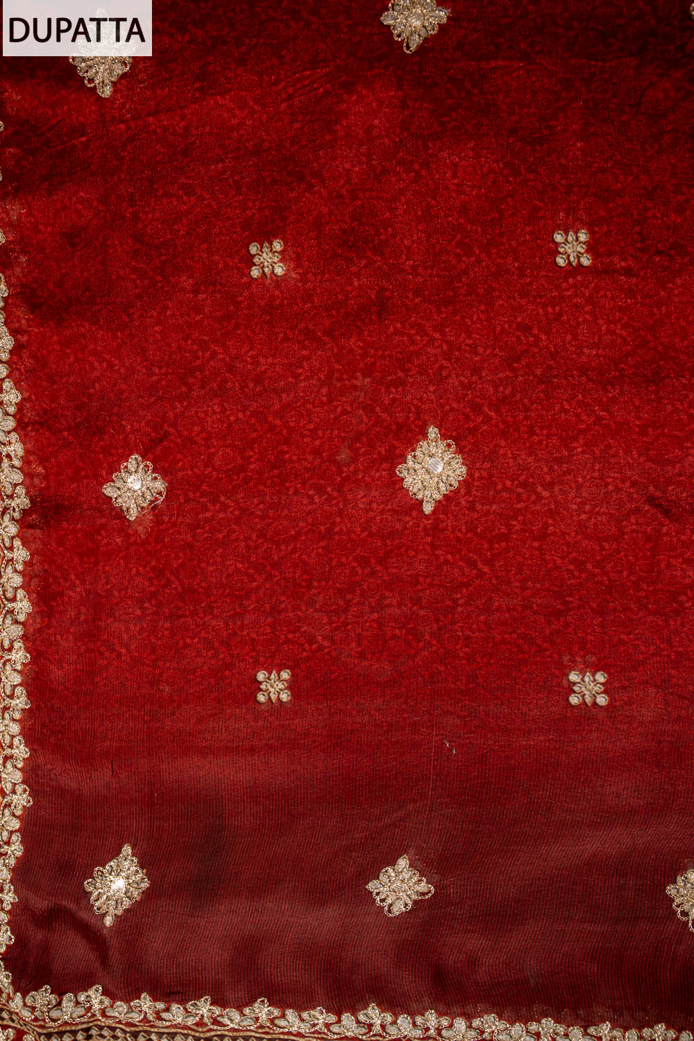 UN8807-RTC-540752 Black Maroon Dupatta fabric swatch
