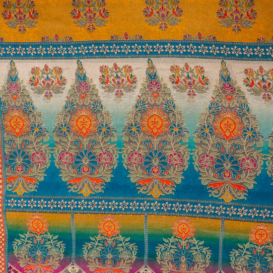 Tussar Rama Crepe Unstitched Suit - dupatta fabric swatch