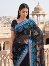 Black Chiffon Embroidered Saree - Mood Shot