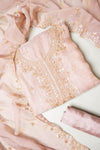 Stunningly Unique Onion Organza Unstitched Salwar Suit With Organza Dupatta