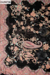 UN8814-RTC-540752 Black Dupatta fabric swatch