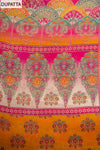 Tussar Rani Crepe Unstitched Suit - dupatta fabric swatch