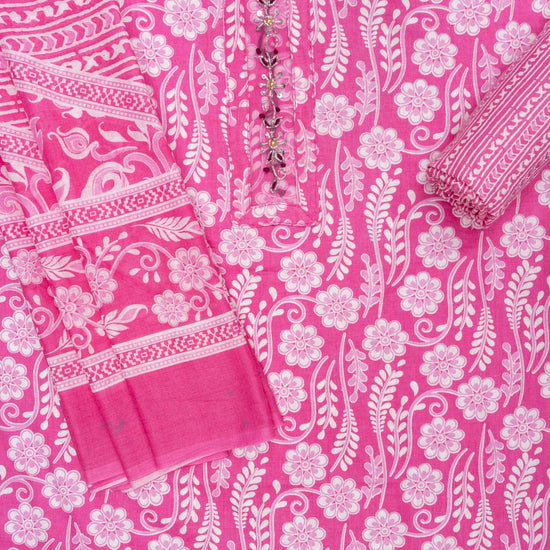 Rani cotton unstitched suit - styled flatlay