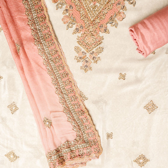 UN8808-RTC-540752 Tussar Gajari Unstitched Suit