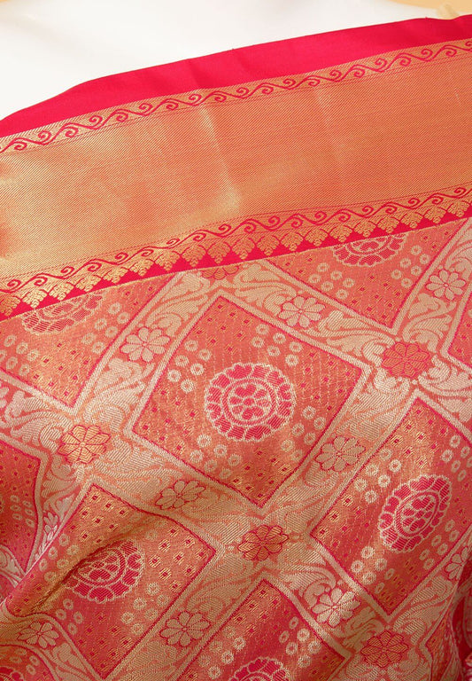 Gajari South Indian Woven Zari Saree With Unstitched Blouse