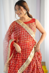 Maroon Georgette Lehenga Set And Net Dupatta With Readymade Blouse (Ft:-Arti Chauhan)