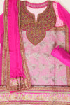 Rani Lace Georgette Semi Stitched Salwar Suit With Dupatta
