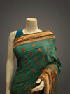 Mint Green Crepe Embroidered Saree With Unstitched Blouse
