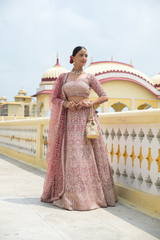 Gajari Net Lehenga Set With Readymade Blouse