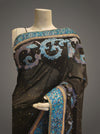 Black Georgette Embroidered Saree With Unstitched Blouse