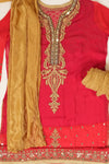 Rani Georgette Semi Stitched Salwar Suit With Dupatta