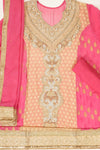 Gajari Tussar Georgette Semi Stitched Suit Salwar With Dupatta