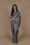 Midnight Blue Banarasi Silk Woven Zari Tanchoi Saree With Unstitched Blouse(Ft:-Ramya Sumana)