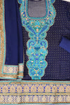 Midnight Blue Georgette Semi Stitched Salwar Suit With Dupatta