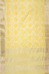 Mango Gold Linen Embroidered Saree With Unstitched Blouse