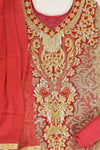 Red Net Georgette Semi Stitched Salwar Suit With Dupatta