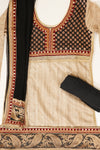 Tussar Black Tussar Semi Stitched Salwar Suit With Dupatta