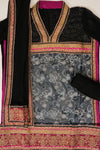 Black Georgette Semi Stitched Salwar Suit With Dupatta