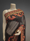 Black Chiffon Embroidered Saree With Unstitched Blouse