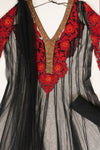 Black Net Semi Stitched Salwar Suit With Dupatta