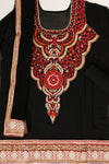 Black Georgette Semi Stitched Salwar Suit With Dupatta