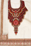 White Georgette Semi Stitched Suit Salwar With Dupatta