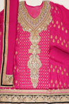 Rani Georgette Semi Stitched Salwar Suit With Dupatta