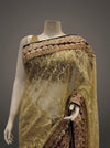 Tussar Brasso Tussar Embroidered Saree With Unstitched Blouse