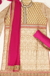 Tussar Rani Net Georgette Semi Stitched Salwar Suit With Dupatta